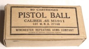 .45 ACP 1911 vintage box 50 rounds Winchester.