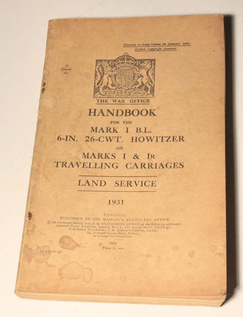 Handbook for 6 inch 26 CWT Howitzer 1930