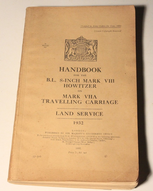 Handbook for 8 inch Howitzer 1932