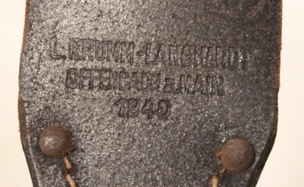 German WWII 98k leather bayonet frog marked - Image 3