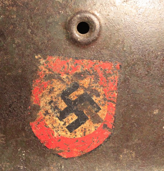 German WWII M40 double decal Polizei helmet - Image 5
