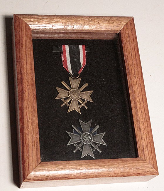War Merit Cross set framed