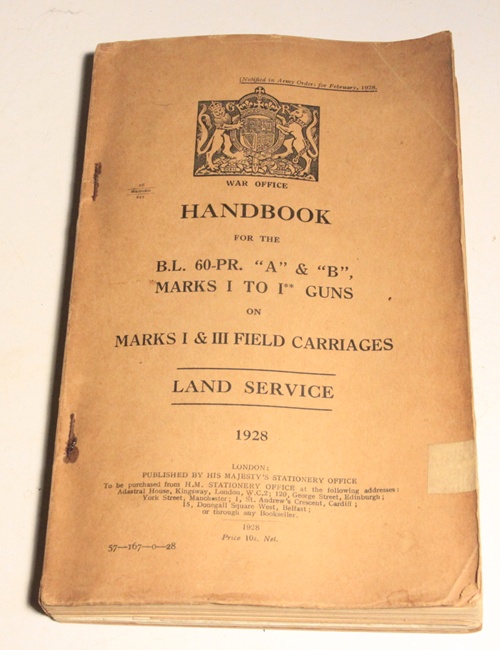 Handbook for 60 Pounder Gun 1928