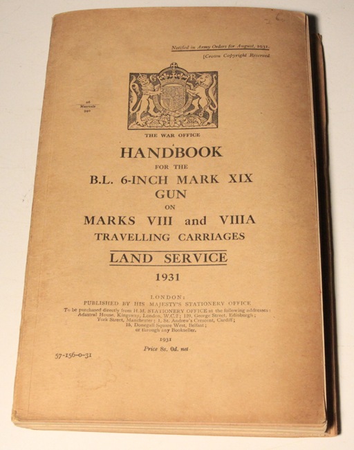 Handbook for 6 inch Gun 1931