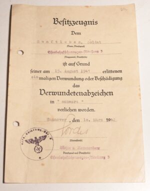 German Wound Badge document